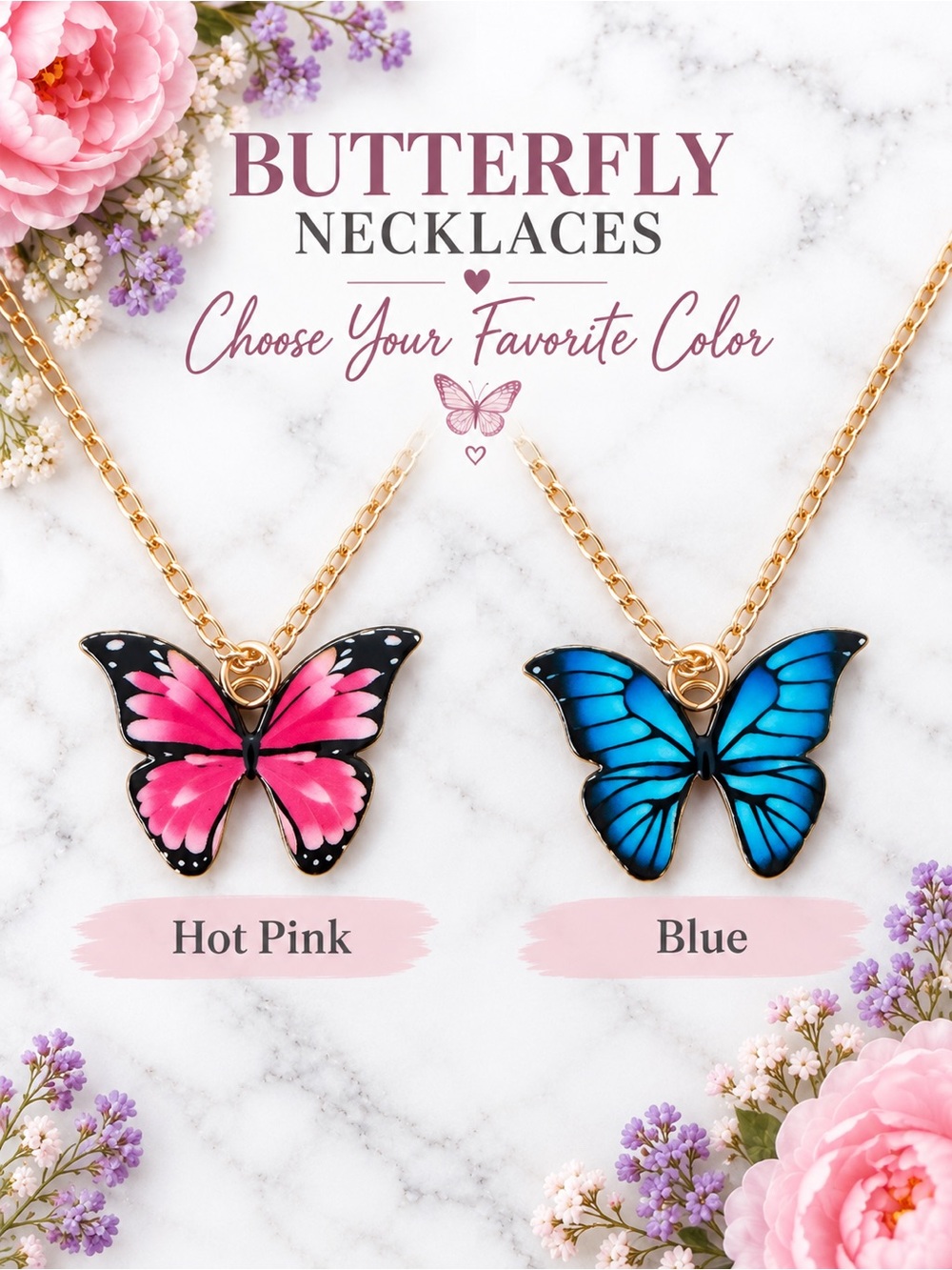 Make a Wish Butterfly Necklace – Choose 1️⃣ Your Favorite Color– New - Picture 3 of 6